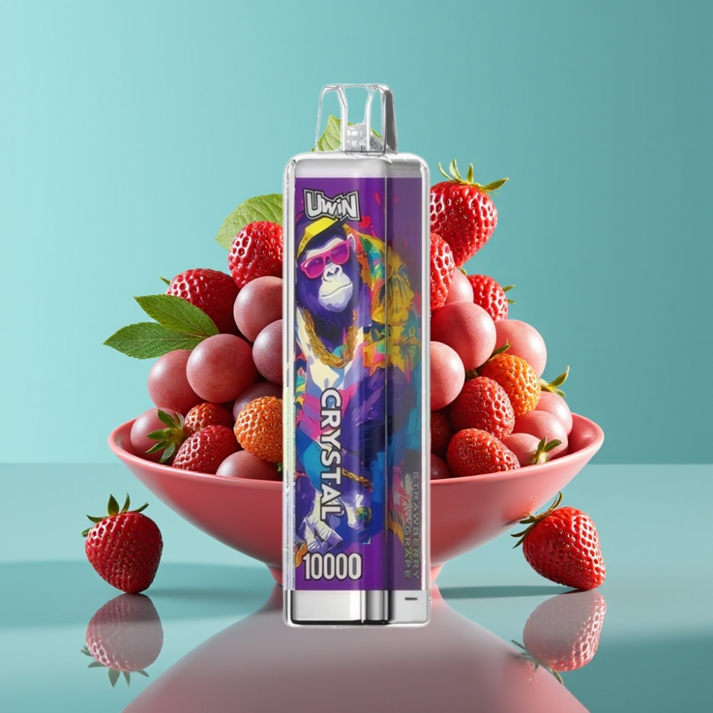 UWIN Crystal 10000 Puffs Wegwerp Vape Aardbei Druif 18ml 5 Type-C