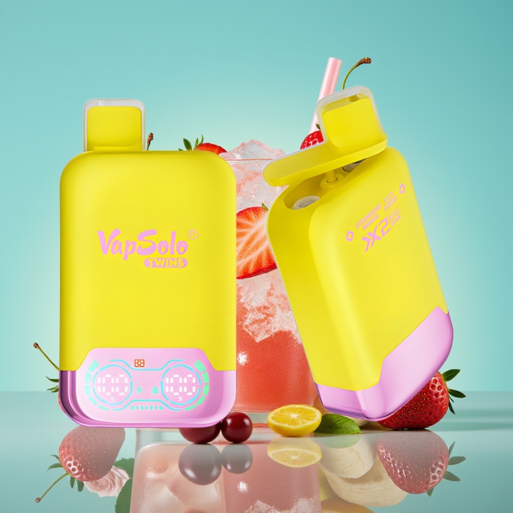 Vapsolo Twins 20000 Puffs 40ml Aardbei Banaan & Bruisende Kers Type-C